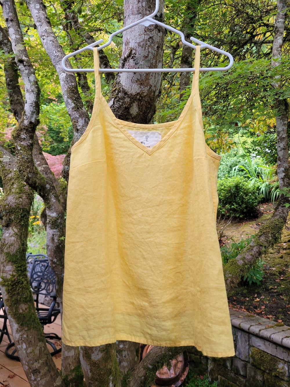 notPERFECTLINEN Soft Yellow V-Neck Linen Cami L